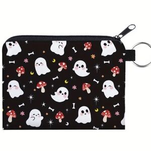 Ghost Pattern Black Coin Pouch